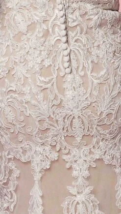 Nox Anabel H494 Spaghetti Strap V-Neckline Long Lace Wedding Gown(Spaghetti Strap V Neckline Long Lace White Nude Wedding Gown) -Dress Promotion Store H494 DETAIL