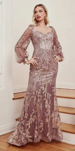 Cinderella Divine J816 Removable Long Sleeve Off The Shoulder Gown(Removable Long Sleeve Off The Shoulder Gown By Cinderella Divine J816) -Dress Promotion Store J816 gold violet