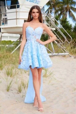 Nox Anabel JQ1017 Sweetheart Floral Big Bow Back A-Line Dress(Nox Anabel Jq1017 Sweetheart Floral Big Bow Back A Line Dress)