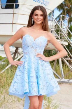 Nox Anabel JQ1017 Sweetheart Floral Big Bow Back A-Line Dress(Nox Anabel Jq1017 Sweetheart Floral Big Bow Back A Line Dress) -Dress Promotion Store JQ1017BLUE 6