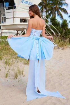 Nox Anabel JQ1017 Sweetheart Floral Big Bow Back A-Line Dress(Nox Anabel Jq1017 Sweetheart Floral Big Bow Back A Line Dress) -Dress Promotion Store JQ1017BLUE 7