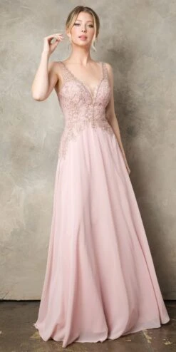 Juno 926 A-Line Long Formal Dress Appliqued Bodice(A Line Long Formal Dress Appliqued Bodice Blush) 13 Juno 926 A-Line Long Formal Dress Appliqued Bodice(A Line Long Formal Dress Appliqued Bodice Blush) -Dress Promotion Store JUNO 926 BLUSH F1