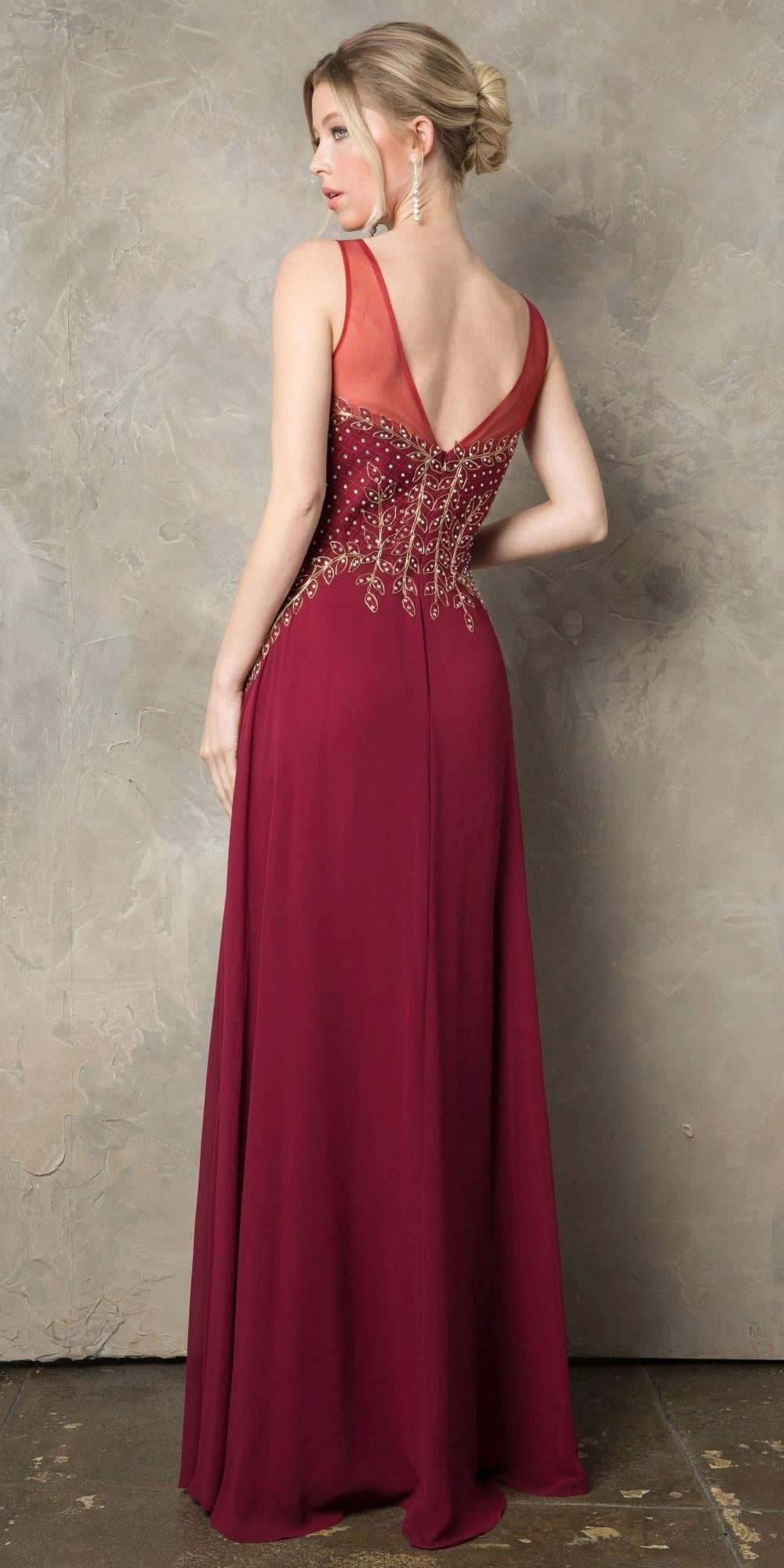 Juno 926 A-Line Long Formal Dress Appliqued Bodice(A Line Long Formal Dress Appliqued Bodice Blush) 4 Juno 926 A-Line Long Formal Dress Appliqued Bodice(A Line Long Formal Dress Appliqued Bodice Blush) - Image 2