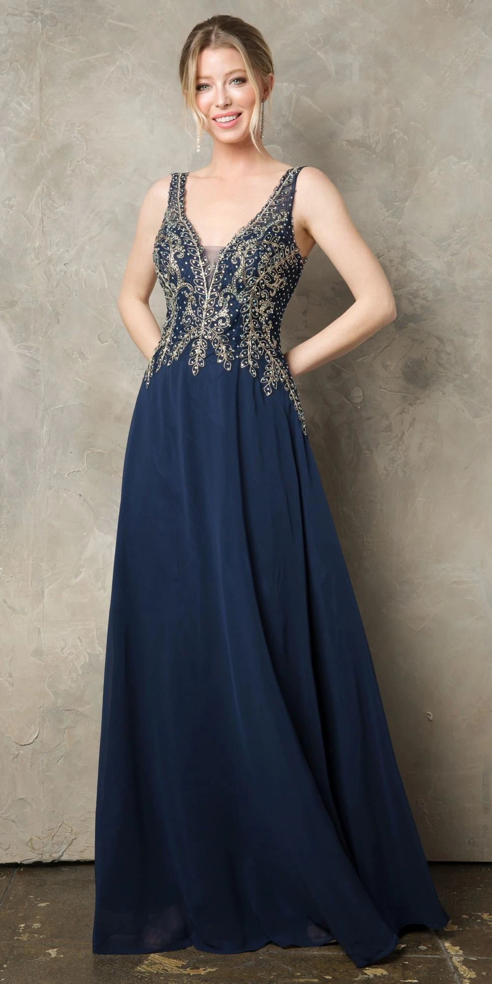 Juno 926 A-Line Long Formal Dress Appliqued Bodice(A Line Long Formal Dress Appliqued Bodice Blush) 7 Juno 926 A-Line Long Formal Dress Appliqued Bodice(A Line Long Formal Dress Appliqued Bodice Blush) - Image 5