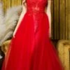 Juno A1012 Floor Length A-Line Tulle Skirt Off The Shoulder Gown(Juno A1012 Floor Length A Line Tulle Skirt Off The Shoulder Gown) 1 Juno A1012 Floor Length A-Line Tulle Skirt Off The Shoulder Gown(Juno A1012 Floor Length A Line Tulle Skirt Off The Shoulder Gown) -Dress Promotion Store JUNO A1012 RED F1