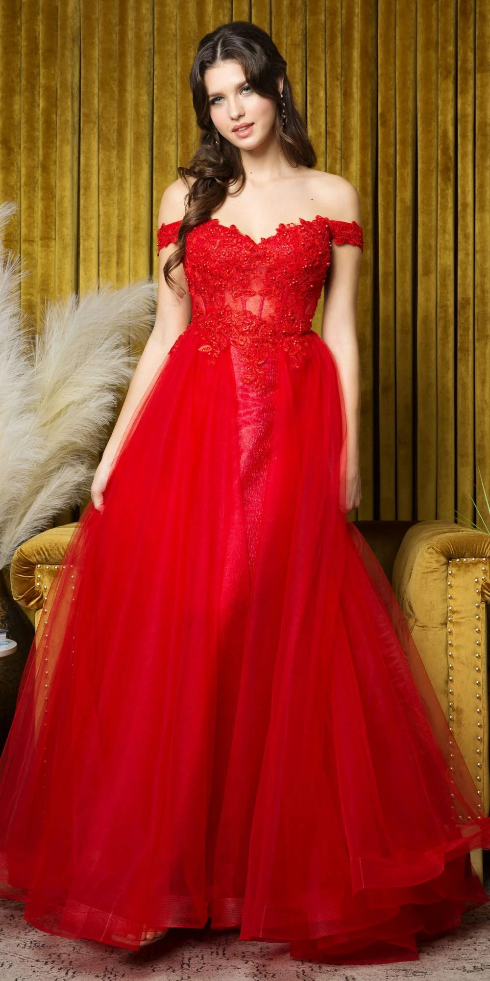 Juno A1012 Floor Length A-Line Tulle Skirt Off The Shoulder Gown(Juno A1012 Floor Length A Line Tulle Skirt Off The Shoulder Gown) 3 Juno A1012 Floor Length A-Line Tulle Skirt Off The Shoulder Gown(Juno A1012 Floor Length A Line Tulle Skirt Off The Shoulder Gown)