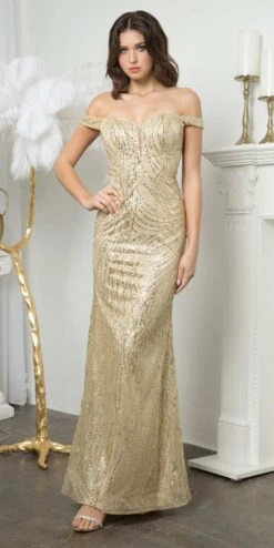 Juno M1002 Floor Length Fitted Off The Shoulder Strap Sweetheart Gown(Juno M1002 Floor Length Fitted Off The Shoulder Strap Sweetheart Gown) -Dress Promotion Store JUNO M1002 CHAMPAGNE F1