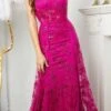 Juno M1021 Floor Length Tulle Sheath Gown Corset Boned Bodice(Juno M1021 Floor Length Tulle Sheath Gown Corset Boned Bodice) 2 Juno M1021 Floor Length Tulle Sheath Gown Corset Boned Bodice(Juno M1021 Floor Length Tulle Sheath Gown Corset Boned Bodice) -Dress Promotion Store JUNO M1021 FUCHSIA F1