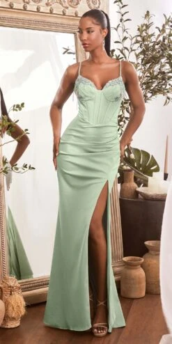 Ladivine OC021 Long Iridescent Fitted Gown Leg Slit Embellished Details(Ladivine Oc021 Long Iridescent Fitted Gown Leg Slit Embellished Details) 10 Ladivine OC021 Long Iridescent Fitted Gown Leg Slit Embellished Details(Ladivine Oc021 Long Iridescent Fitted Gown Leg Slit Embellished Details) -Dress Promotion Store OC021 dustymint