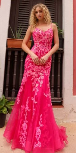 Nox Anabel Q1390 Long Fitted Sequin Applique Trumpet Skirt Gown(Nox Anabel Q1390 Long Fitted Sequin Applique Trumpet Skirt Gown) -Dress Promotion Store Q1390CORAL 1