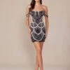 Nox Anabel Q839 Short Off The Shoulder Beaded Cocktail Dress(Nox Anabel Q839 Short Off The Shoulder Beaded Cocktail Dress) -Dress Promotion Store Q839 nox anabel black2