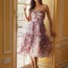 Nox Anabel Q842 Floral Print A-Line Tea Length Dress(Nox Anabel Q842 Floral Print A Line Tea Length Dress) -Dress Promotion Store Q842 BLUSH 15