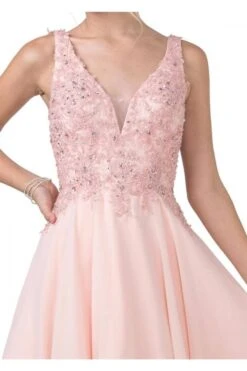 CLEARANCE - Aspeed S2331 Embroidered V-Neck Short A-Line Dress (Size Medium)(Clearance Aspeed S2331 Embroidered V Neck Short A Line Dress Size Medium) -Dress Promotion Store S2331 aspeed blush zoom 91f712e2 60c4 422c 931f 872ebb6cea56