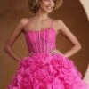 Amelia Couture SU083s Poofy Flower Ruffled A-Line Homecoming Dress(Amelia Couture Su083s Poofy Flower Ruffled A Line Homecoming Dress) -Dress Promotion Store SU083SPink 1