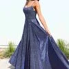 Ladivine Amoris T213 Sleeveless Spaghetti Strap A-Line Glitter Gown(Ladivine Amoris T213 Sleeveless Spaghetti Strap A Line Glitter Gown) -Dress Promotion Store T213 NAVY