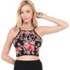 Poly USA | Ed Young T23 Crop Top Halter Neckline Embroidery And Stones(Poly Usa T23 Black Crop Top Halter Neckline Embroidery And Stones)
