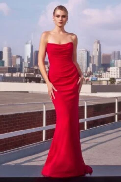 Ladivine Amoris T702 Strapless Scoop Neckline Fitted Chiffon Dress(Ladivine T702 Strapless Scoop Neckline Fitted Chiffon Dress) 15 Ladivine Amoris T702 Strapless Scoop Neckline Fitted Chiffon Dress(Ladivine T702 Strapless Scoop Neckline Fitted Chiffon Dress) -Dress Promotion Store T702 ladivine red