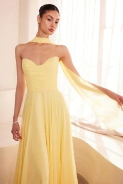 Ladivine Amoris T703 Dress Strapless A-Line Bridesmaid Gown(Ladivine Amoris T703 Dress Strapless A Line Bridesmaid Gown) -Dress Promotion Store T703 LT Yellow 3 881d3542 6979 454b 9cfe af1f2adc08dd