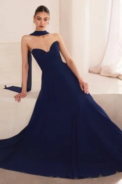 Ladivine Amoris T703 Dress Strapless A-Line Bridesmaid Gown(Ladivine Amoris T703 Dress Strapless A Line Bridesmaid Gown) -Dress Promotion Store T703 NAVY 1 3ffaeeea 4fed 47a8 b431 9182560cdd8a