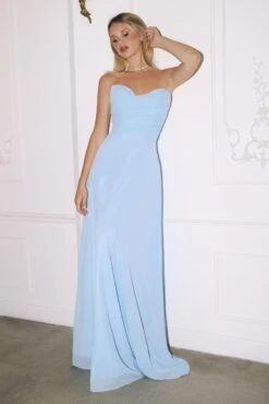 Ladivine Amoris T703 Dress Strapless A-Line Bridesmaid Gown(Ladivine Amoris T703 Dress Strapless A Line Bridesmaid Gown) -Dress Promotion Store T703 SKY BLUE FRONT