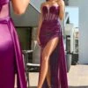 Ladivine Amoris T811 Long Fitted Satin Strapless Evening Gown(Ladivine Amoris T811 Long Fitted Satin Strapless Evening Gown) -Dress Promotion Store T811 EGGPLANT