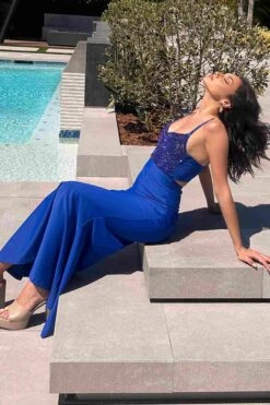 Ladivine Amoris T9002 Long Fitted Embellished Bodice Formal Gown(Ladivine Amoris T9002 Long Fitted Embellished Bodice Formal Gown) -Dress Promotion Store T9002 ROYAL 1