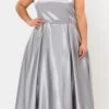 Lindas W1010 Floor Length Plus Size Satin Dress With Pocket(Lindas W1010 Floor Length Plus Size Satin Dress With Pocket) -Dress Promotion Store W1010Silver 1