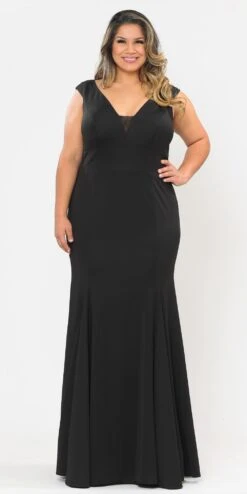 Lindas W1022 Floor Length Plus Size Jersey Spandex Dress(Lindas W1022 Floor Length Plus Size Jersey Spandex Dress) -Dress Promotion Store W1022Black 2
