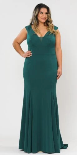 Lindas W1022 Floor Length Plus Size Jersey Spandex Dress(Lindas W1022 Floor Length Plus Size Jersey Spandex Dress)