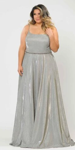 Lindas W1038 Square Neck Rhinestone Belt Iridescent Glitter Plus Size Dress(Lindas W1038 Square Neck Rhinestone Belt Iridescent Glitter Plus Size Dress) -Dress Promotion Store W1038SILVER GOLD 2 faebdaaf db66 47ca b5bb 8e61b5ca7571