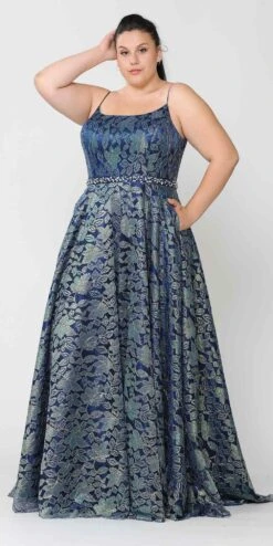 Lindas W1088 Square Neck Spaghetti Straps Floral Lace Plus Size Dress(Lindas W1088 Square Neck Spaghetti Straps Floral Lace Plus Size Dress) 12 Lindas W1088 Square Neck Spaghetti Straps Floral Lace Plus Size Dress(Lindas W1088 Square Neck Spaghetti Straps Floral Lace Plus Size Dress) -Dress Promotion Store W1088NAVY GREEN 1 side