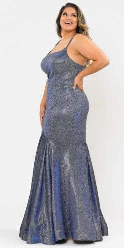 Lindas W1102 Long Glitter Knit Corset Spaghetti Straps Square Neck Mermaid Dress(Lindas W1102 Long Glitter Knit Corset Spaghetti Straps Square Neck Mermaid Dress) -Dress Promotion Store W1102 ROYALSIDE