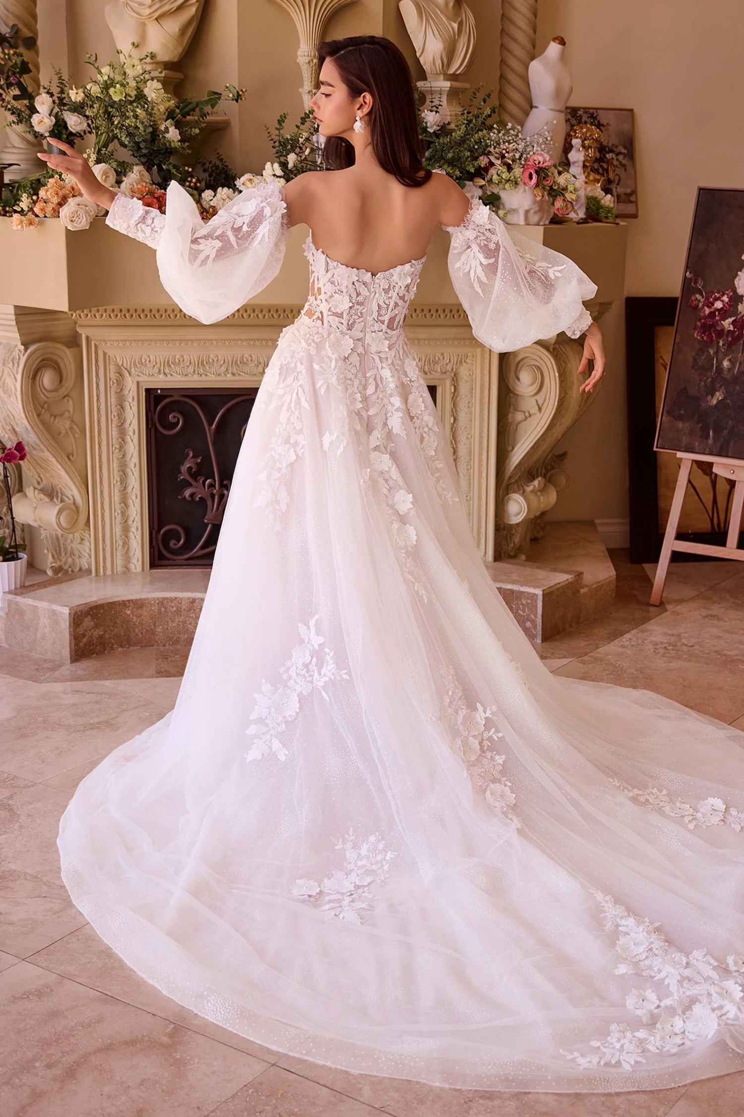 Andrea & Leo WL018 Dress Lace Appliqued A-Line Wedding Ball Gown(Andrea Leo Wl018 Dress Lace Appliqued A Line Wedding Ball Gown) 4 Andrea & Leo WL018 Dress Lace Appliqued A-Line Wedding Ball Gown(Andrea Leo Wl018 Dress Lace Appliqued A Line Wedding Ball Gown) - Image 2