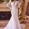Andrea & Leo WL036 Dress Long Sleeve Lace Mermaid Bridal Gown(Andrea Leo Wl036 Dress Long Sleeve Lace Mermaid Bridal Gown)