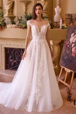 Andrea & Leo WL038 Dress Long Cap Sleeve Bridal Gown(Andrea Leo Wl038 Dress Long Cap Sleeve Bridal Gown)