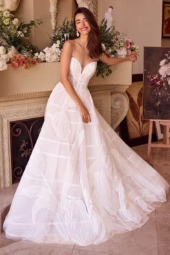 Andrea & Leo WL043 Dress Tullip Sequin Embroidered Wedding Ball Gown(Andrea Leo Wl043 Dress Tullip Sequin Embroidered Wedding Ball Gown) -Dress Promotion Store WL043 OFF WHITE 1