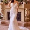 Andrea & Leo WL053 Dress Fitted Lace Wedding Gown(Andrea Leo Wl053 Dress Fitted Lace Wedding Gown) -Dress Promotion Store WL053 LADIVINE OFF WHITE FRONT
