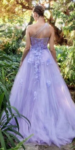 Andrea & Leo A1053 Leila A-Line Ball Gown One Shoulder(Leila A Line Ball Gown One Shoulder By Andrea Leo A1053) -Dress Promotion Store a1053 lavender 2 1