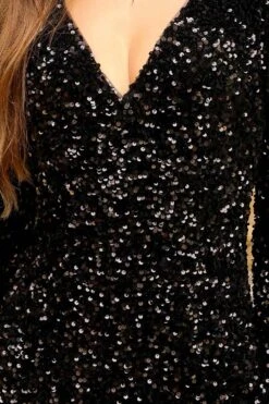 Amelia Couture BZ029S Short Fitted Long Sleeve Velvet/Sequin Cocktail Dress(Amelia Couture Bz029s Short Fitted Long Sleeve Velvet Sequin Cocktail Dress) -Dress Promotion Store bz029s zoom