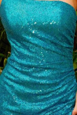 Amelia Couture BZ030S Fitted One Shoulder Mini Sequin Cocktail Dress(Amelia Couture Bz030s Fitted One Shoulder Mini Sequin Cocktail Dress) -Dress Promotion Store bz030s zoom