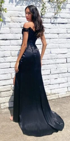 Cinderella Divine CD0186 Long Floral Off The Shoulder Gown With Slit(Long Floral Off The Shoulder Gown With Slit By Cinderella Divine Cd0186) 34 Cinderella Divine CD0186 Long Floral Off The Shoulder Gown With Slit(Long Floral Off The Shoulder Gown With Slit By Cinderella Divine Cd0186) -Dress Promotion Store cd0186 black 5 2