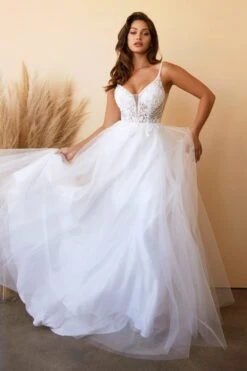 Cinderella Divine CD0195W Layered Tulle A-Line Bridal Gown(Cinderella Divine Cd0195w Layered Tulle A Line Bridal Gown) -Dress Promotion Store cd0195w 2