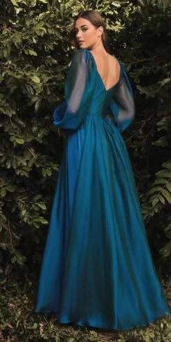 Cinderella Divine CD243C Long Sleeve A-Line Chiffon Dress(Long Sleeve A Line Dress By Cinderella Divine Cd243c) -Dress Promotion Store cd243 peacock 2 04cb8117 4d41 4a0e b718 8c1971ab2de1