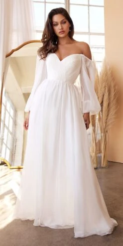 Cinderella Divine CD243WC Sweetheart Sheer Sleeve Chiffon Dress(Cinderella Divine Cd243wc Sweetheart Sheer Sleeve Chiffon Dress) -Dress Promotion Store cd243w 1 0d173f2a 229d 4b64 9ffa 904971ff023d