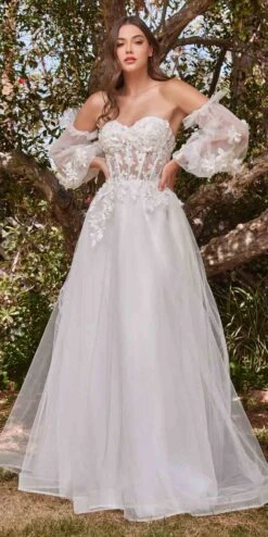 Cinderella Divine CD962W Strapless Off The Shoulder Tulle Gown(Cinderella Divine Cd962w Strapless Off The Shoulder Tulle Gown)