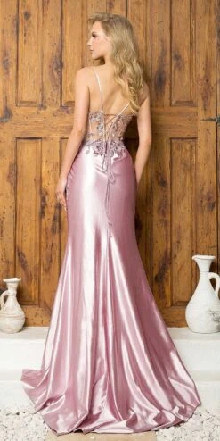 Juno M1024 Long Fitted Sleeveless Embroidered Bodice Formal Gown(Juno M1024 Long Fitted Sleeveless Embroidered Bodice Formal Gown) -Dress Promotion Store juno m1024 dusty blush back