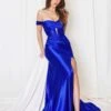 Juno M1043 Dress Off The Shoulder Satin Gown(Juno M1043 Dress Off The Shoulder Satin Gown)