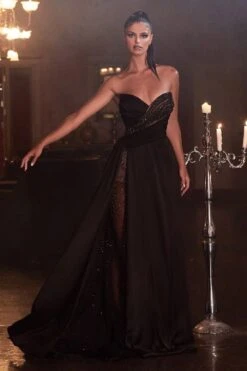 Ladivine KV1059 Long Sheer Slit Embellished Strapless Gown(Ladivine Kv1059 Long Sheer Slit Embellished Strapless Gown) 12 Ladivine KV1059 Long Sheer Slit Embellished Strapless Gown(Ladivine Kv1059 Long Sheer Slit Embellished Strapless Gown) -Dress Promotion Store kv1059 2 3