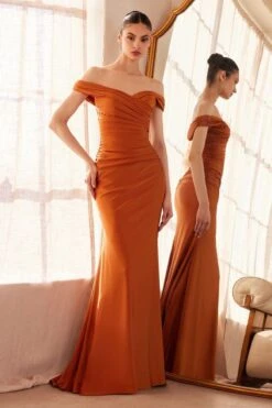 Ladivine Amoris T402 Dress Off The Shoulder Fitted Gown(Ladivine Amoris T402 Dress Off The Shoulder Fitted Gown) -Dress Promotion Store t402 sienna front