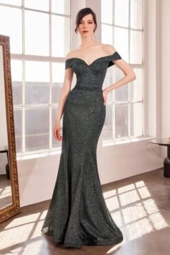 Ladivine Amoris T602 Off Shoulder Sweetheart Neck Fitted Prom Gown(Ladivine Amoris T602 Off Shoulder Sweetheart Neck Fitted Prom Gown) -Dress Promotion Store t602 navy front